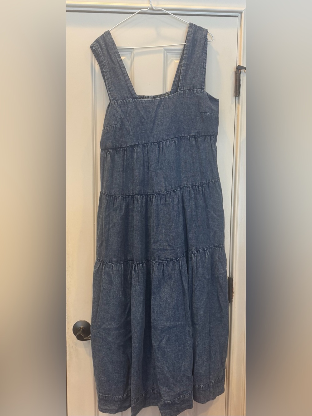 Denim Tiered Sundress - Blue